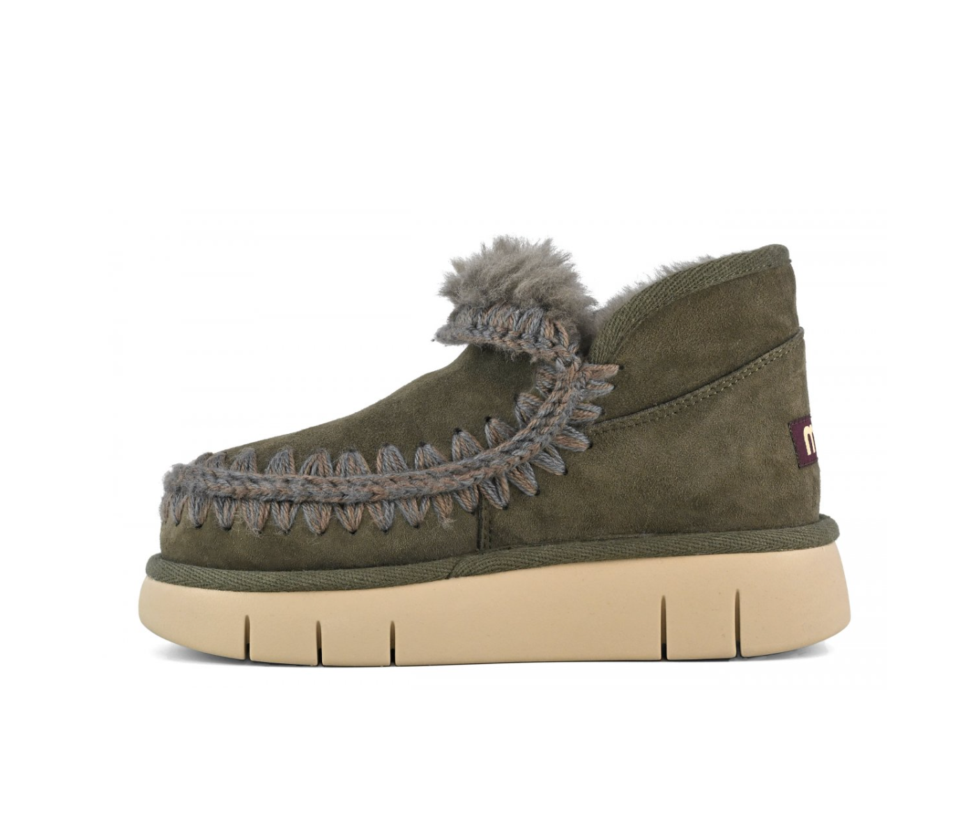 Mou ESKIMO BOUNCE SNEAKER IN BLACK OLIVE at Romi Boutique