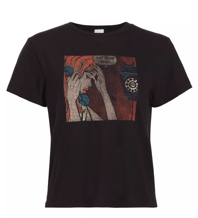 CLASSIC TEE JUST SEND WINE IN WASHED BLACK