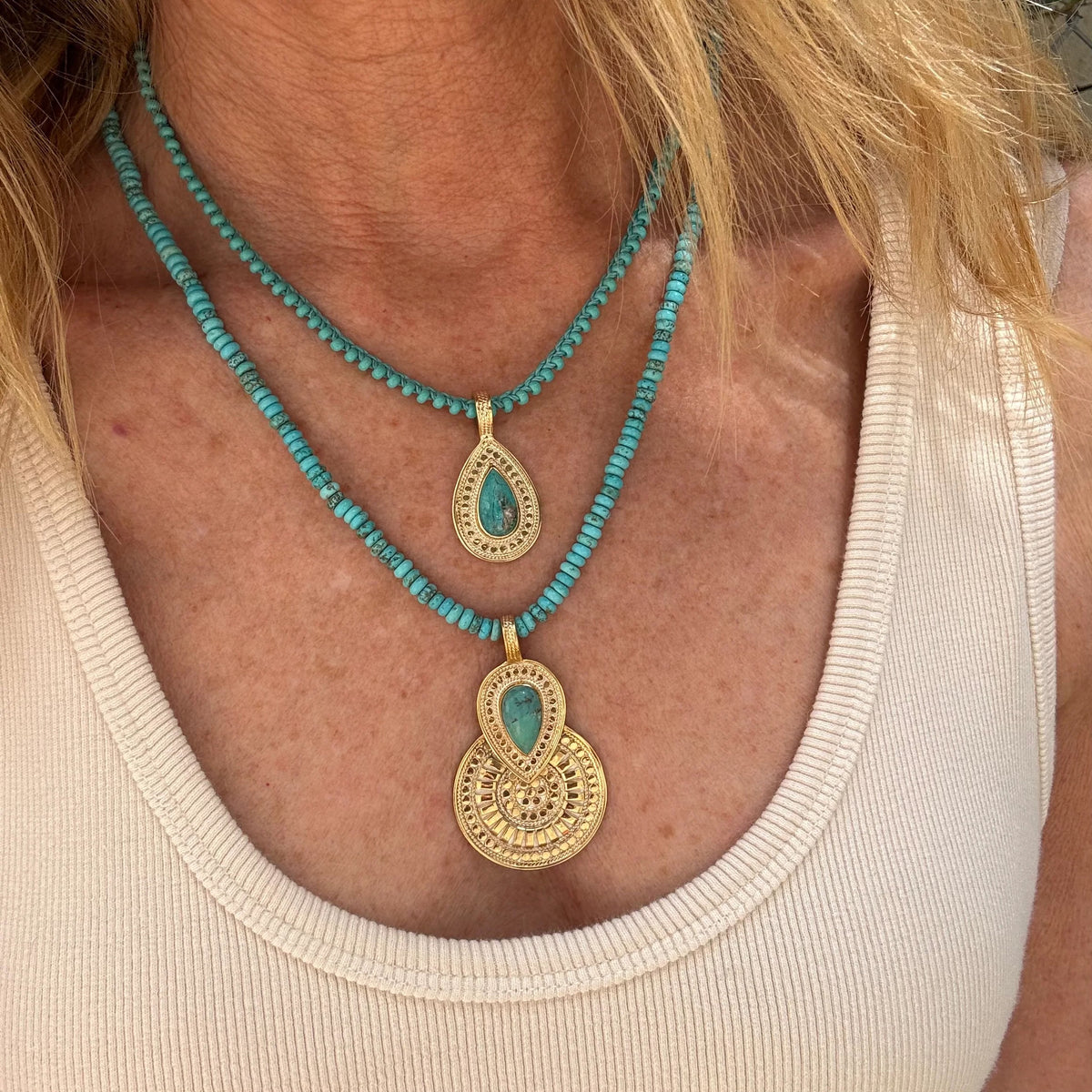 Anna Beck Turquoise Beaded Necklace at Romi Boutique