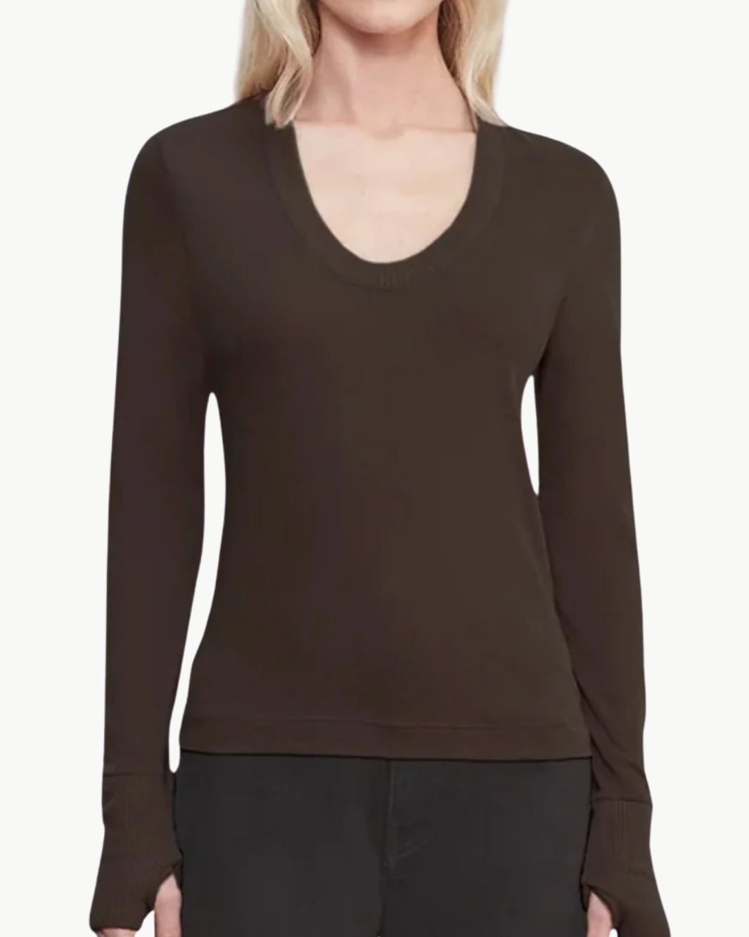 CASHMERE EASY CUFFED U IN DARK BROWN