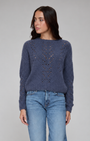 Autumn Cashmere Raglan Links Stitch Stripe Crew at Romi Boutique