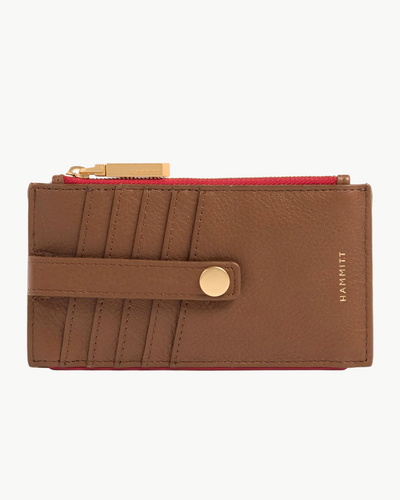 210 WEST IN MAHOGANY PEBBLE/BRUSHED GOLD RED ZIP