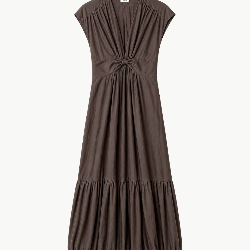Go Silk Go Crinkle Cut Twist Dress at Romi Boutique