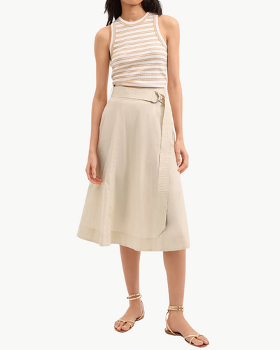 JORDYN CROPPED TANK TOP IN KHAKI/WHITE