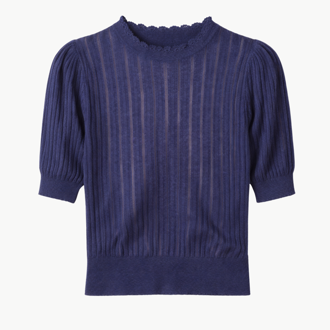Ulla Johnson GEMMA SHORT SLEEVE KNIT TOP at Romi Boutique