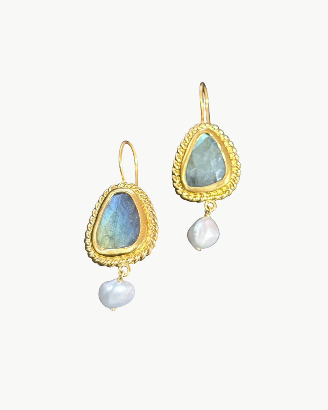 DANGLE EARRINGS IN LABRADORITE - Romi Boutique