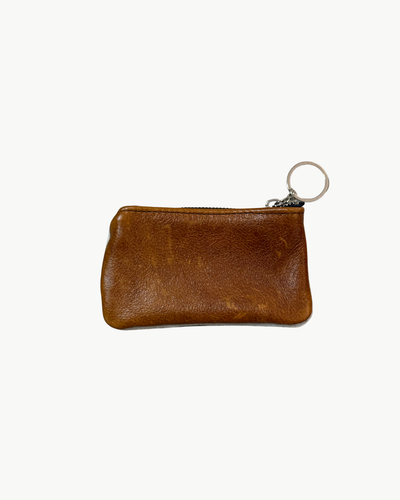 HAIR ON HIDE KEYCHAIN IN COPPER LEATHER