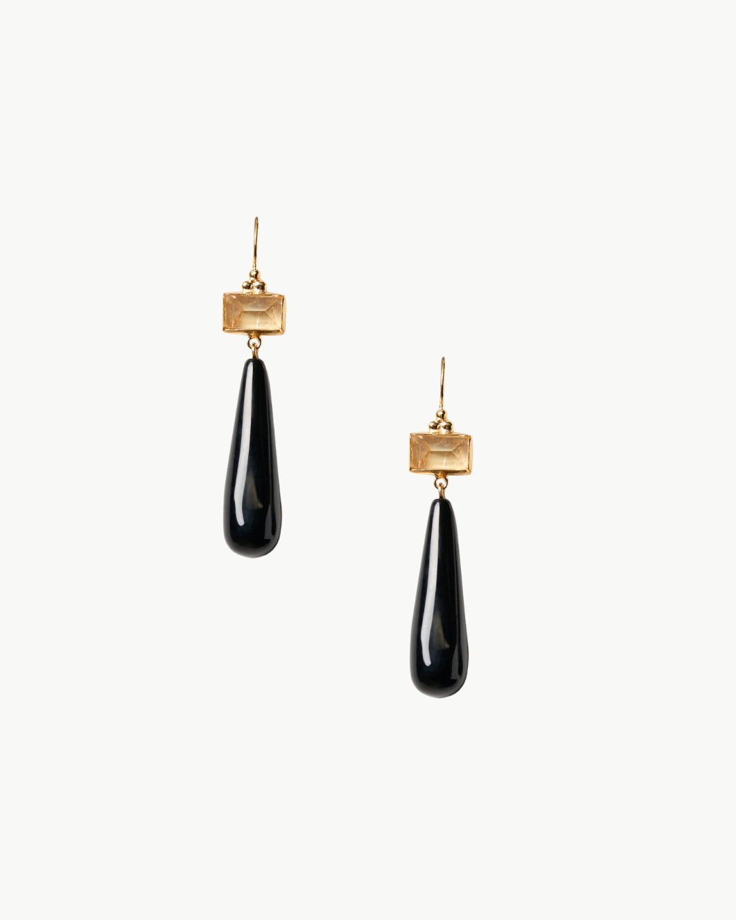 MESSINA EARRINGS IN BLACK AGATE - Romi Boutique