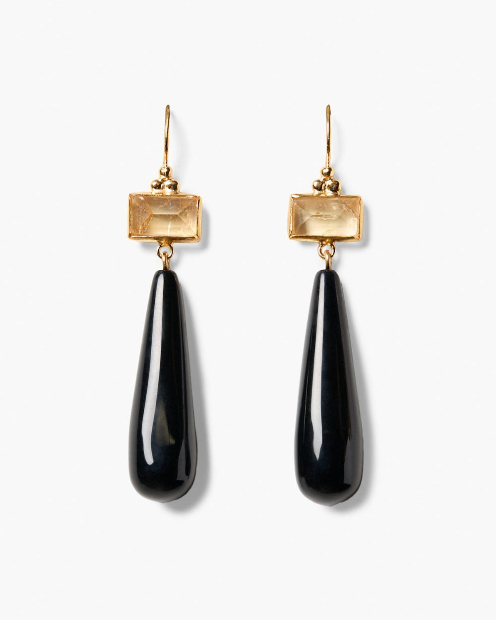MESSINA EARRINGS IN BLACK AGATE by Chan Luu - Romi Boutique