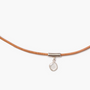 MOISSANITE SLICE CHOKER IN CAMEL LEATHER - Romi Boutique