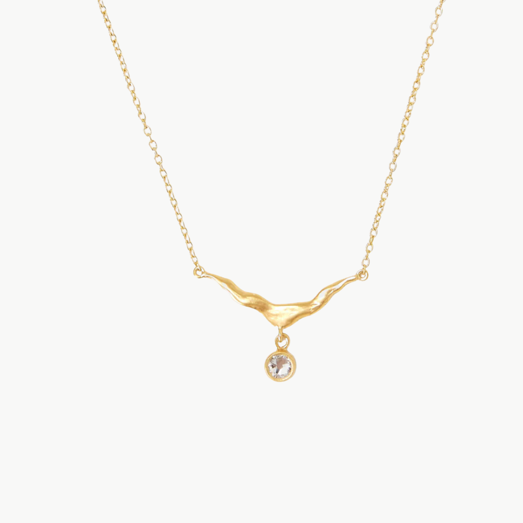 CRESCENT NECKLACE IN CRYSTAL by Chan Luu - Romi Boutique