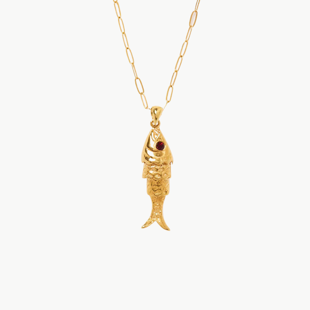 KOI NECKLACE IN GARNET - Romi Boutique