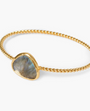 GOLD BEZEL BANGLE IN LABRADORITE - Romi Boutique