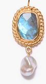 OVAL DANGLE EARRINGS IN LABRADORITE - Romi Boutique