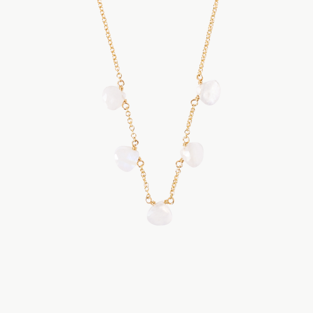 DANGLE NECKLACE IN MOONSTONE - Romi Boutique