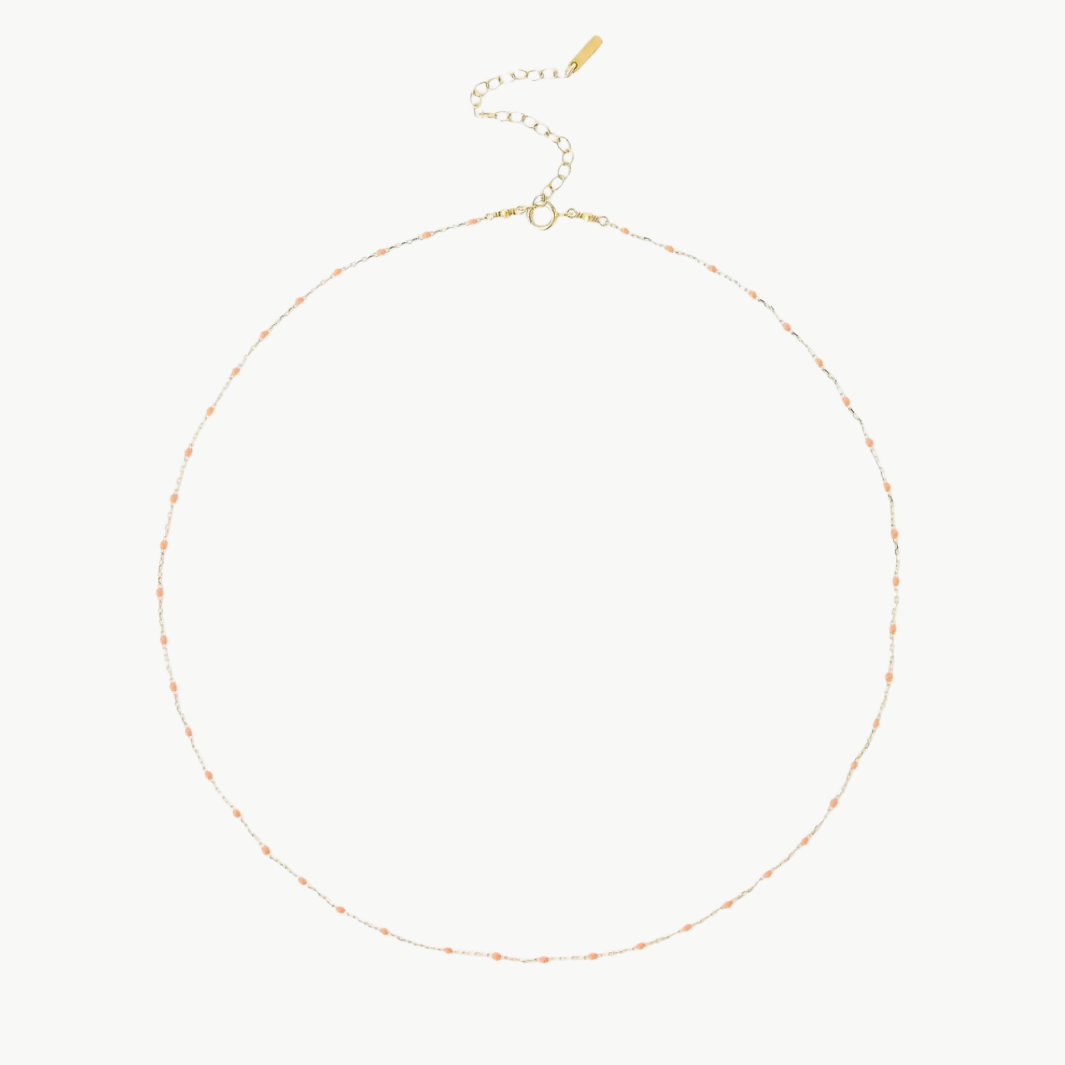 ENAMEL BEAD NECKLACE IN PEACH by Chan Luu - Romi Boutique