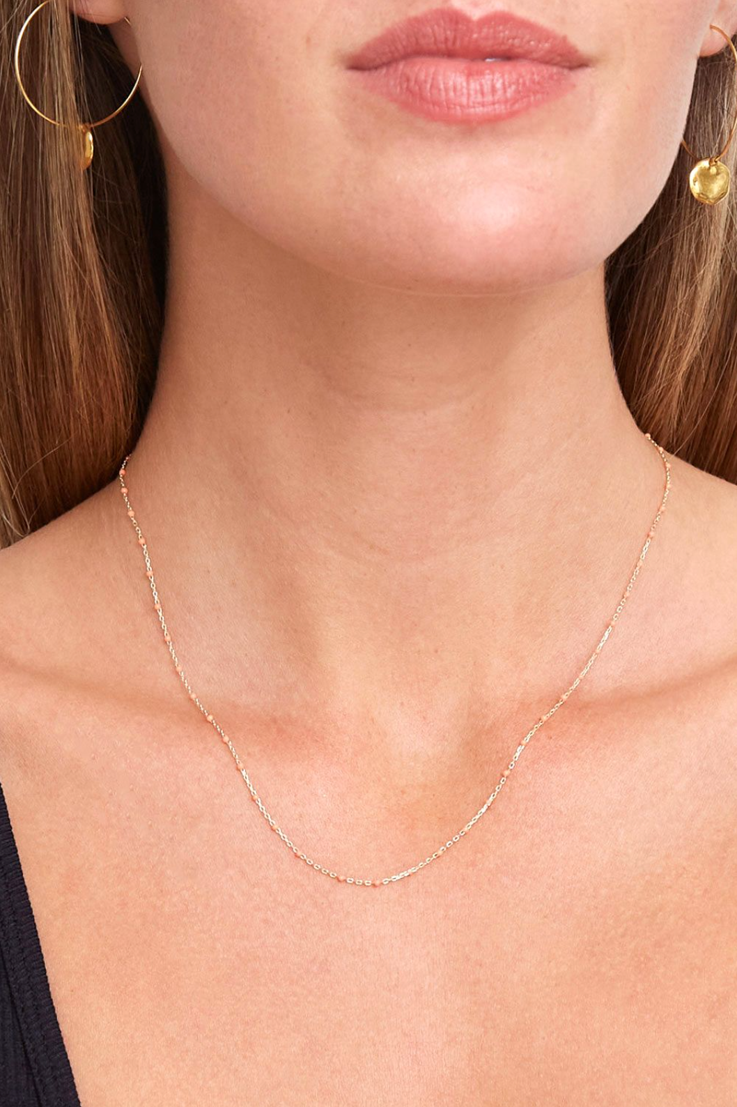 ENAMEL BEAD NECKLACE IN PEACH by Chan Luu - Romi Boutique