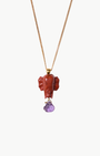 ELEPHANT NECKLACE IN RED JASPER - Romi Boutique