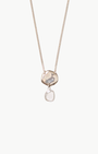 FLAT PEBBLE W/ SLICE NECKLACE IN SILVER - Romi Boutique