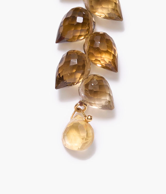 LEAF DROP EARRINGS IN WHISKEY QUARTZ - Romi Boutique