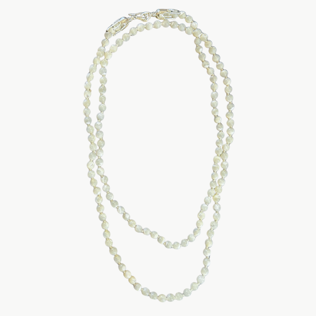 Chan Luu ANTIGUA LONG NECKLACE IN WHITE MOTHER OF PEARL