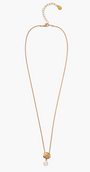 FLAT PEBBLE W/ SLICE NECKLACE IN YELLOW GOLD - Romi Boutique