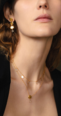 FLAT PEBBLE W/ SLICE NECKLACE IN YELLOW GOLD - Romi Boutique