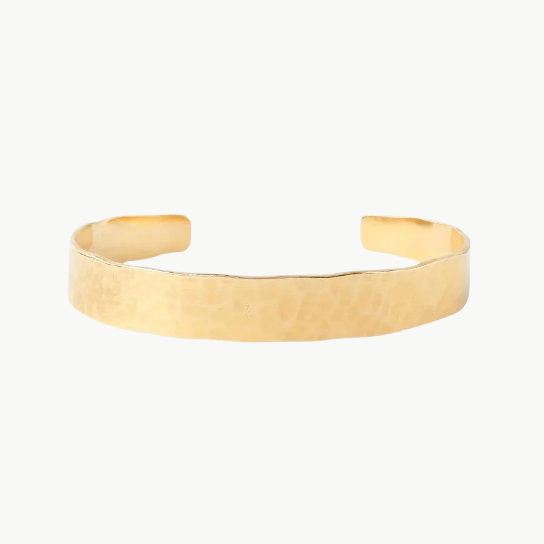 HAMMERED CUFF IN YELLOW GOLD by Chan Luu - Romi Boutique