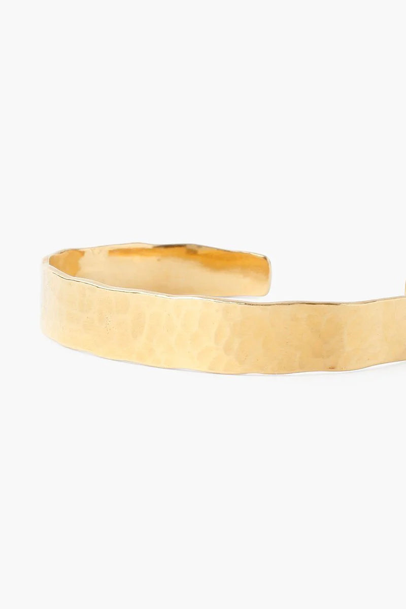 HAMMERED CUFF IN YELLOW GOLD by Chan Luu - Romi Boutique