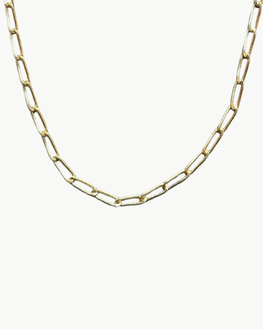 PAPERCLIP CHAIN NECKLACE IN YELLOW GOLD by Chan Luu - Romi Boutique