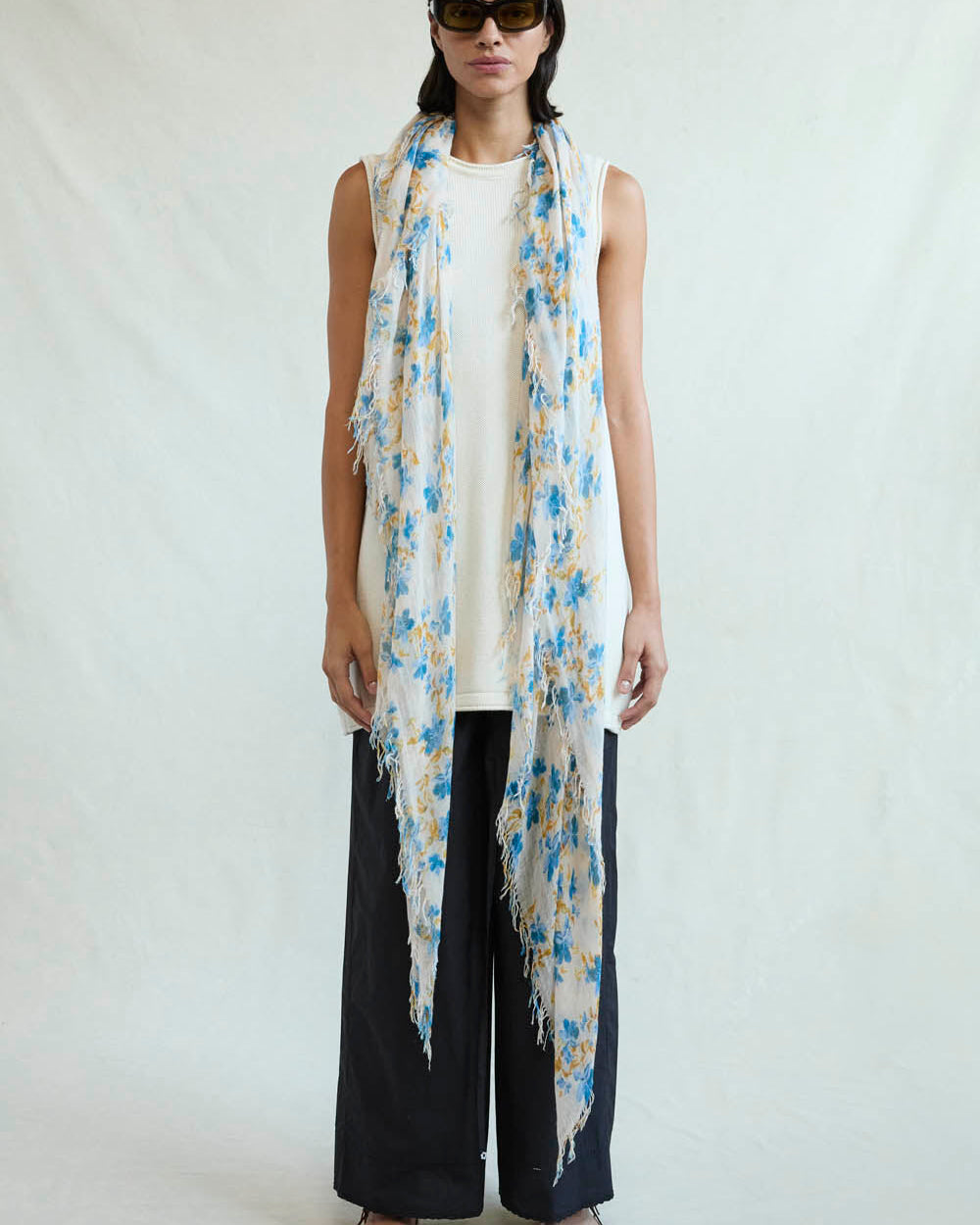 CASHMERE AND SILK SCARF IN LAGOON by Chan Luu - Romi Boutique