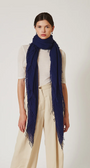 MEDIEVAL BLUE CASHMERE AND SILK SCARF - Romi Boutique