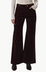 KIMBERLY FLARE W/ HORSEBIT CORDUROY IN MAHOGANY - Romi Boutique