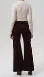 KIMBERLY FLARE W/ HORSEBIT CORDUROY IN MAHOGANY - Romi Boutique