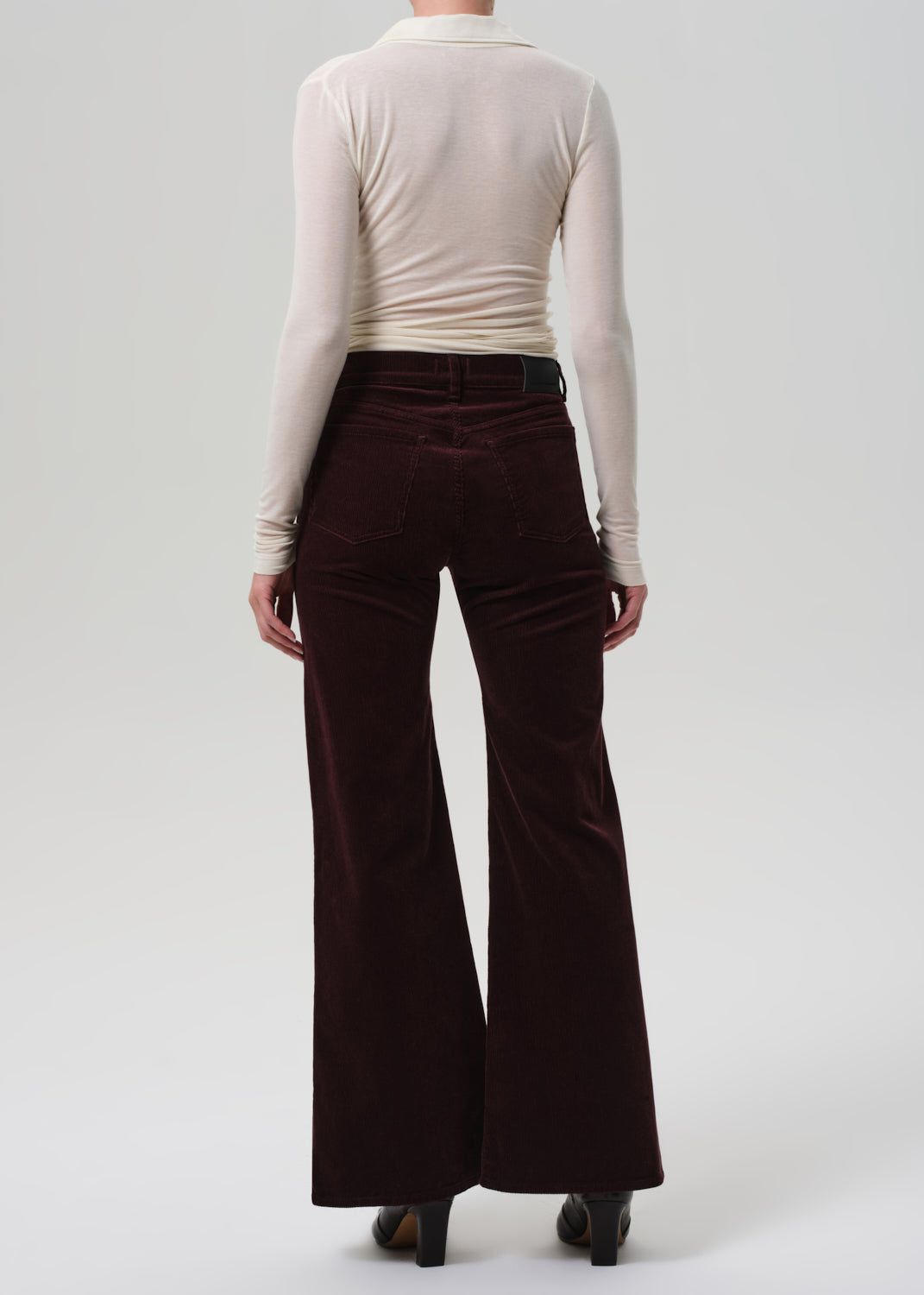 KIMBERLY FLARE W/ HORSEBIT CORDUROY IN MAHOGANY - Romi Boutique