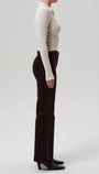 KIMBERLY FLARE W/ HORSEBIT CORDUROY IN MAHOGANY - Romi Boutique