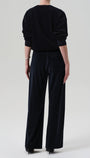 BRYNN DRAWSTRING VELOUR PANT IN NOTTE - Romi Boutique