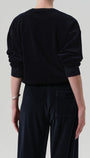 VINTAGE VELOUR CREWNECK IN NOTTE - Romi Boutique
