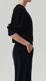 VINTAGE VELOUR CREWNECK IN NOTTE - Romi Boutique