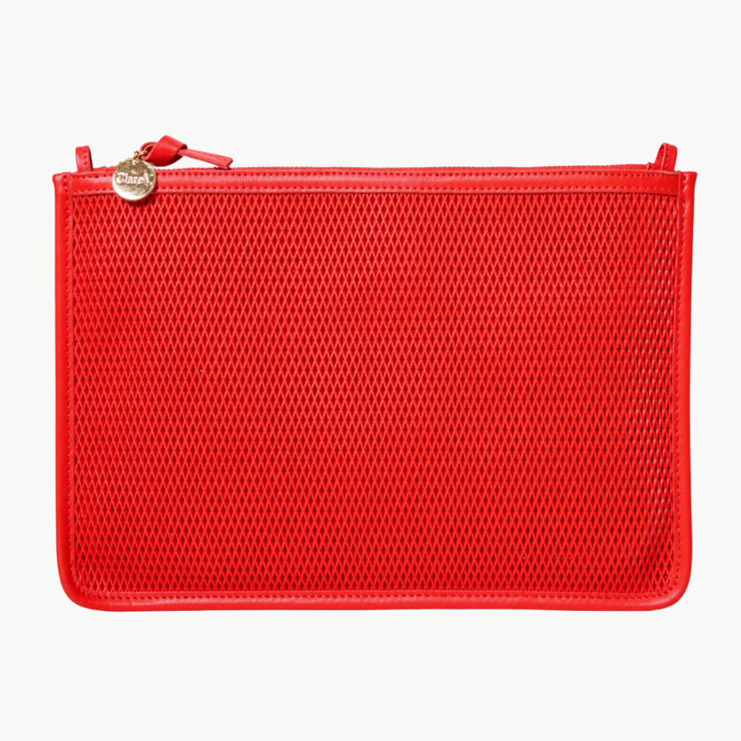 FOLDOVER CLUTCH W/ TABS DIAMOND PERF - Romi Boutique