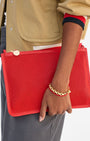 FOLDOVER CLUTCH W/ TABS DIAMOND PERF by Clare V - Romi Boutique