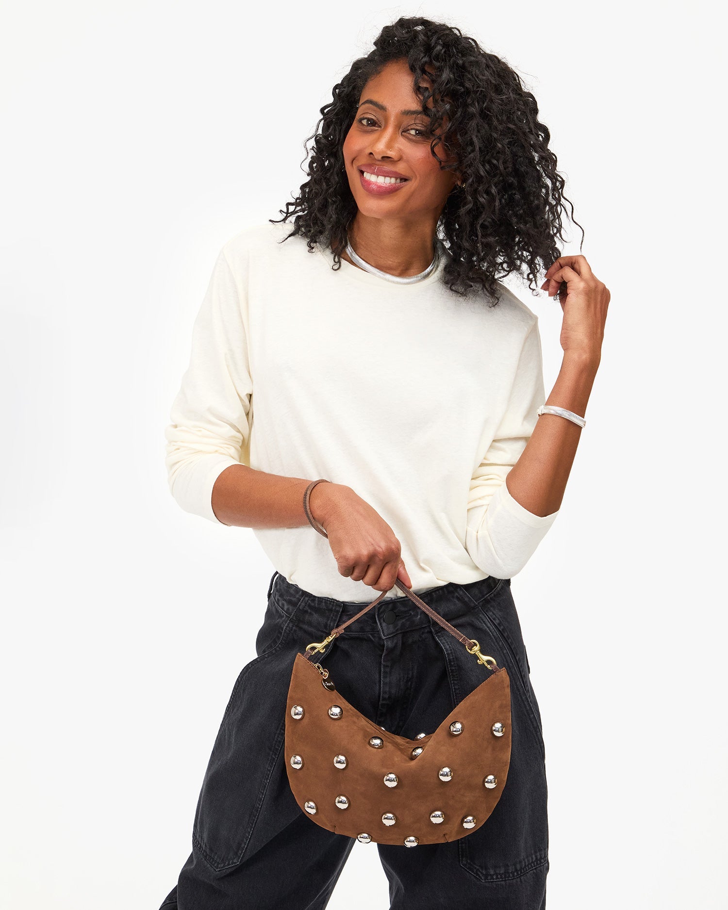LUNE W/ STUDS IN CHOCO BAR - Romi Boutique