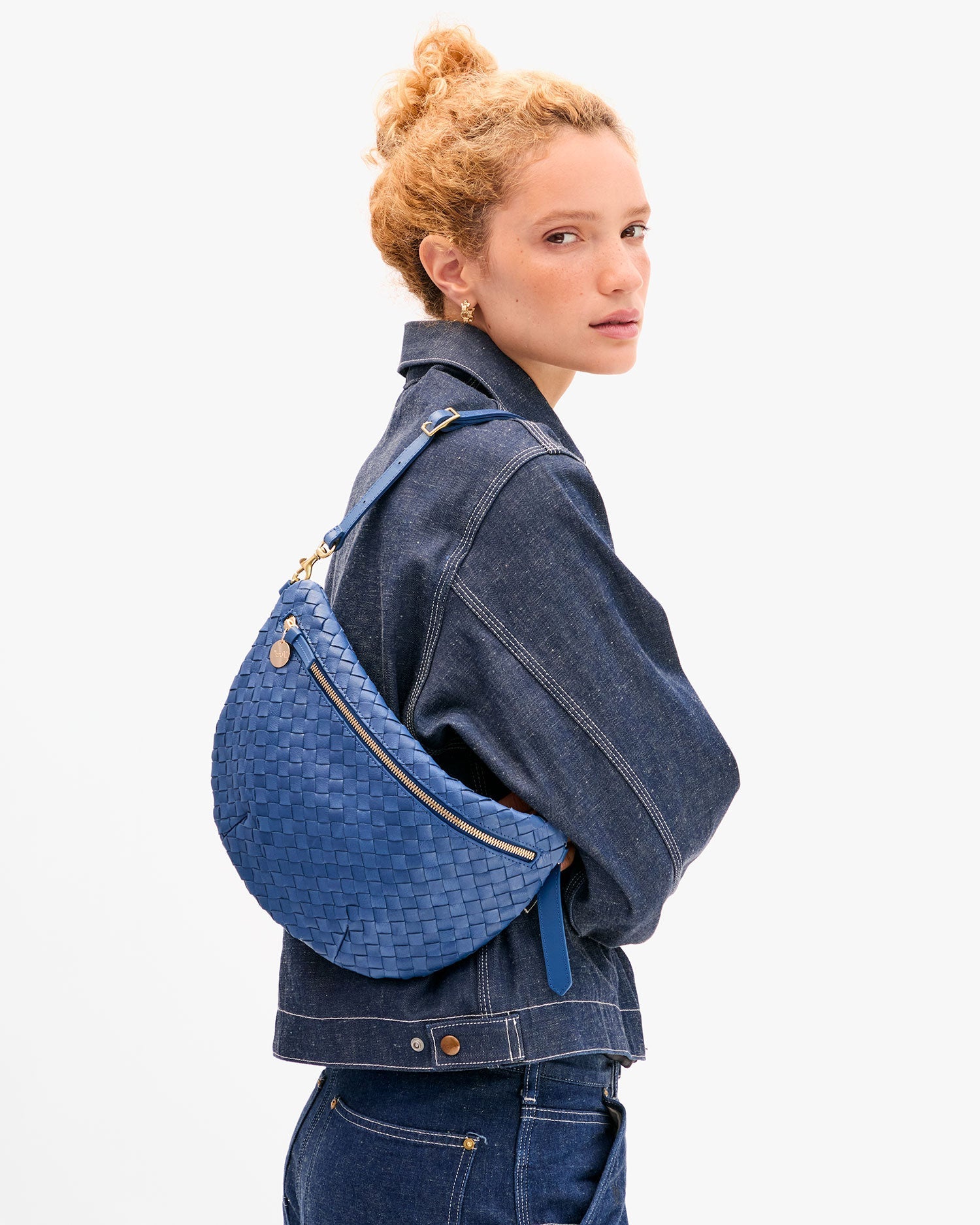 GRANDE FANNY MEDIUM WOVEN DIAGONAL by Clare V - Romi Boutique