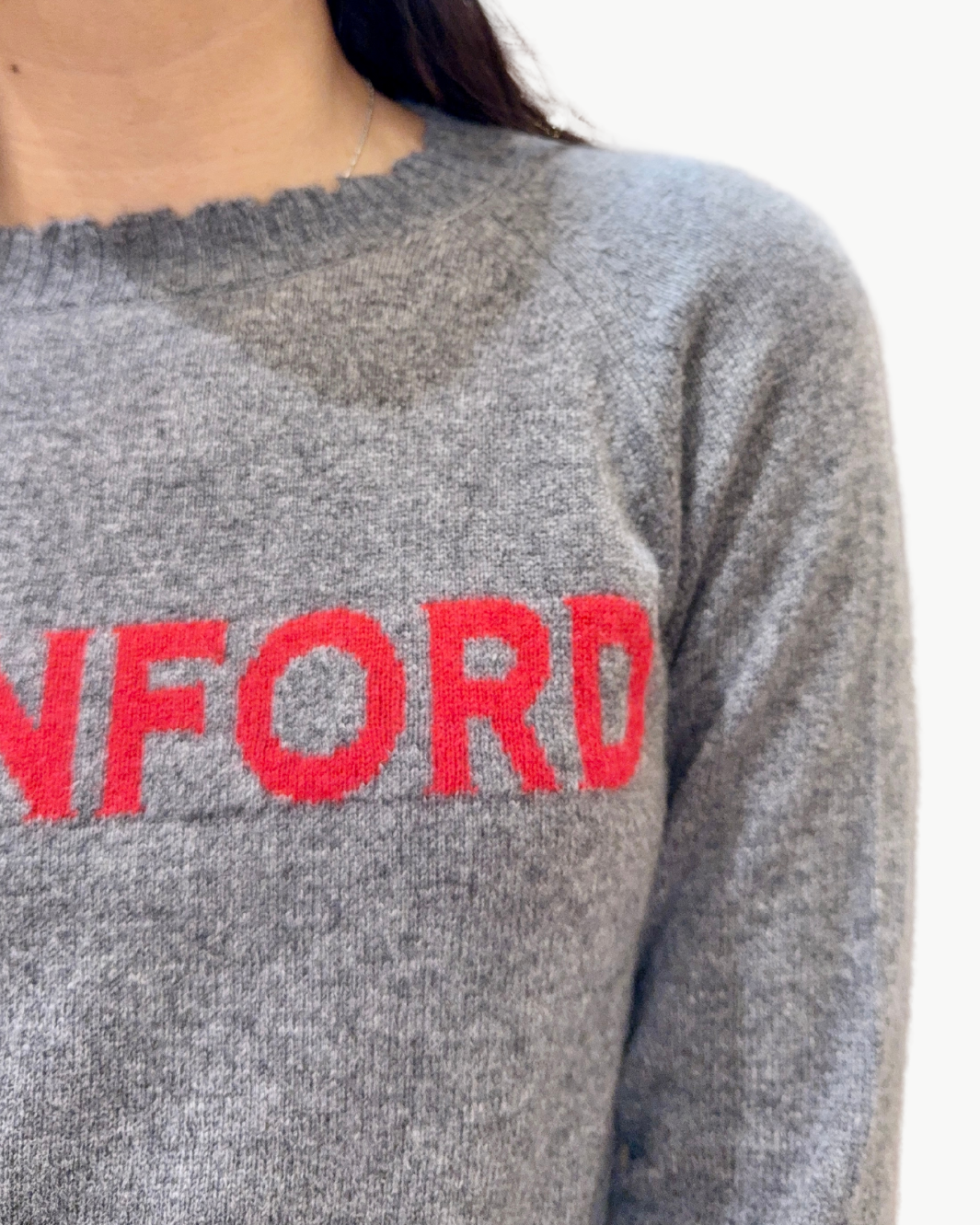 CUSTOM FRAYED CREW "STANFORD" IN KENSINGTON/LA SCALA - Romi Boutique