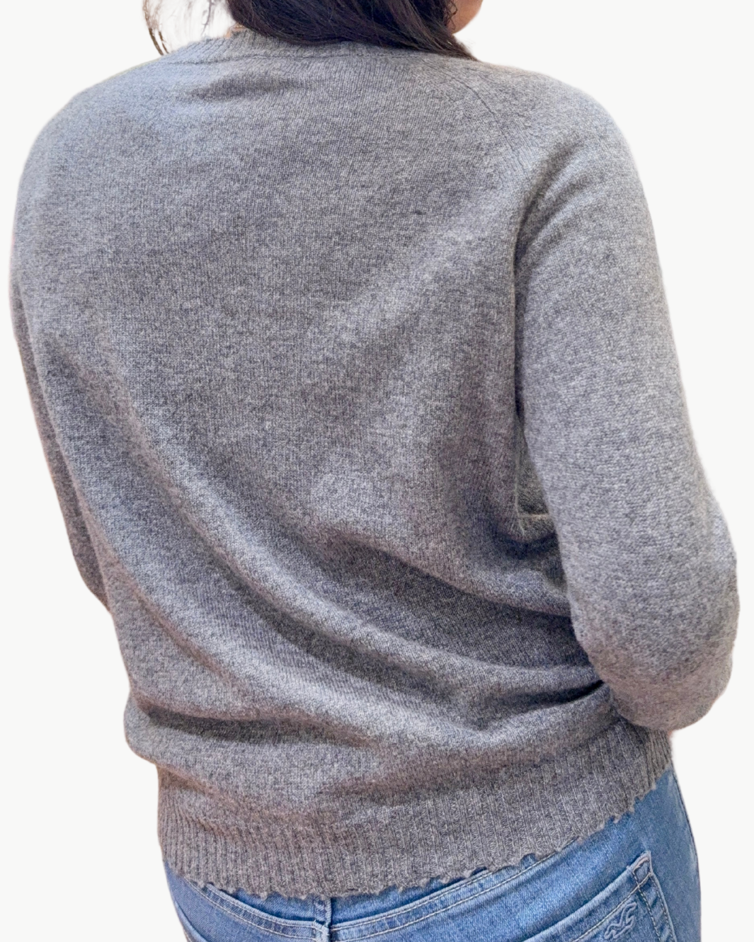 CUSTOM FRAYED CREW "STANFORD" IN KENSINGTON/LA SCALA - Romi Boutique