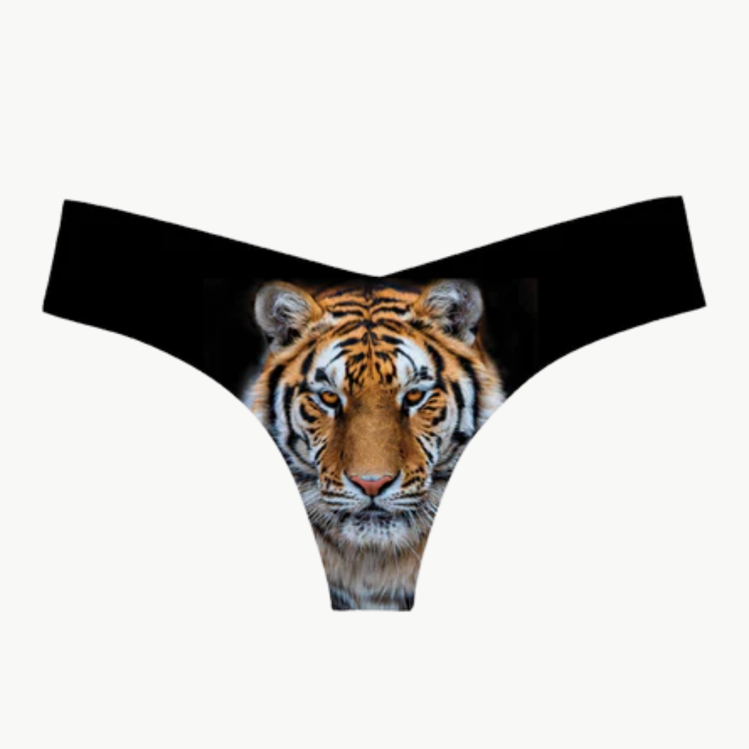 CLASSIC ORANGE TIGER THONG by Commando - Romi Boutique