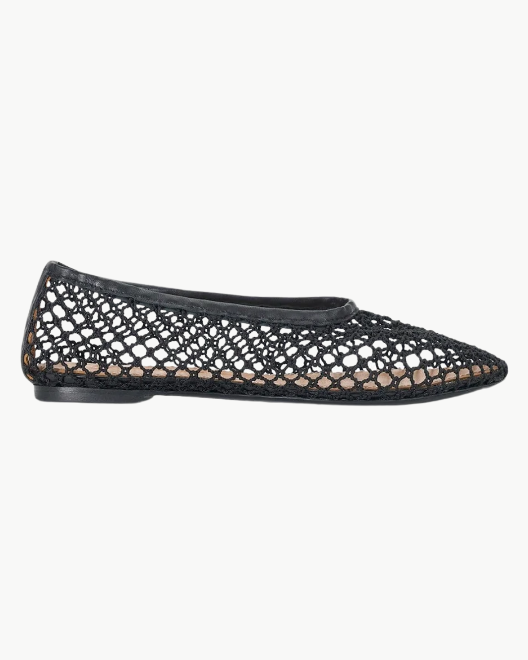 ALBA BALLET FLAT IN BLACK NETTING