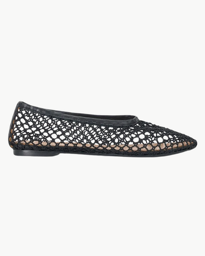 ALBA BALLET FLAT IN BLACK NETTING