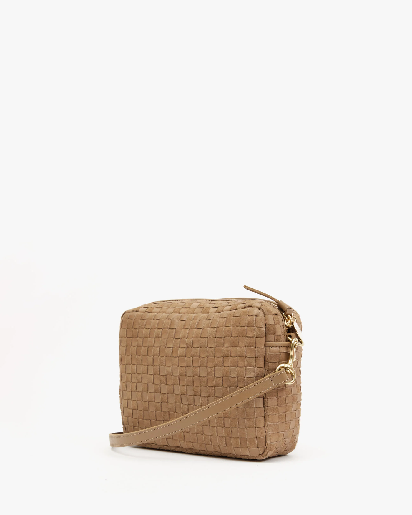 MIDI SAC IN CLAY NAPPA AND SUEDE WOVEN CHECKER