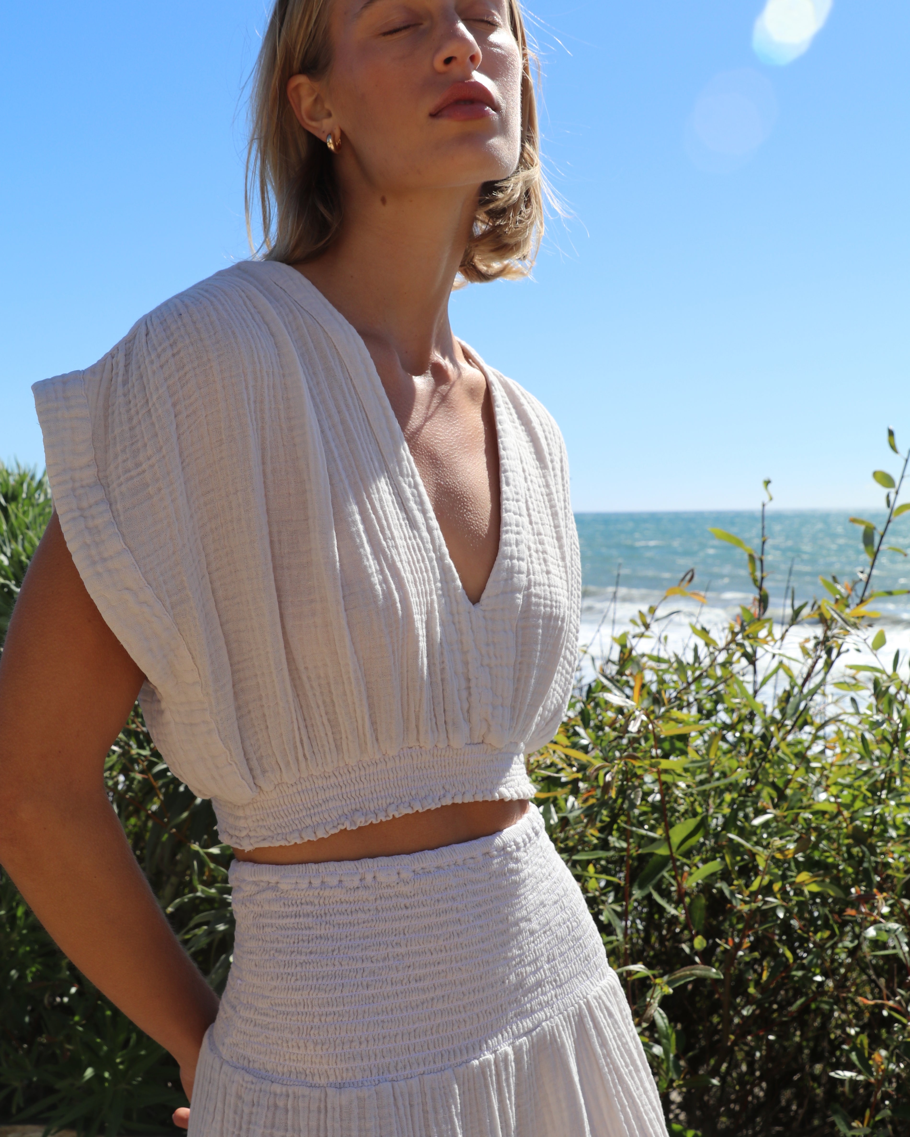 VACAY TOP GAUZE IN BIRCH - Romi Boutique